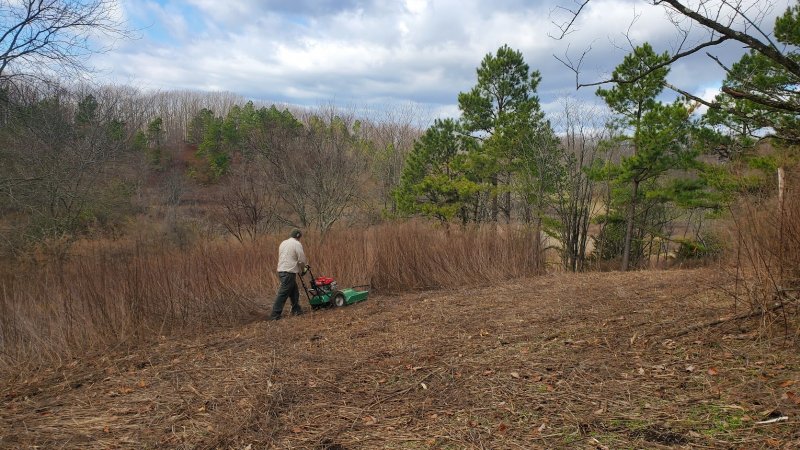 Ranger Mowing Bowl Area for Mine Hill Trail Perrineville.jpg